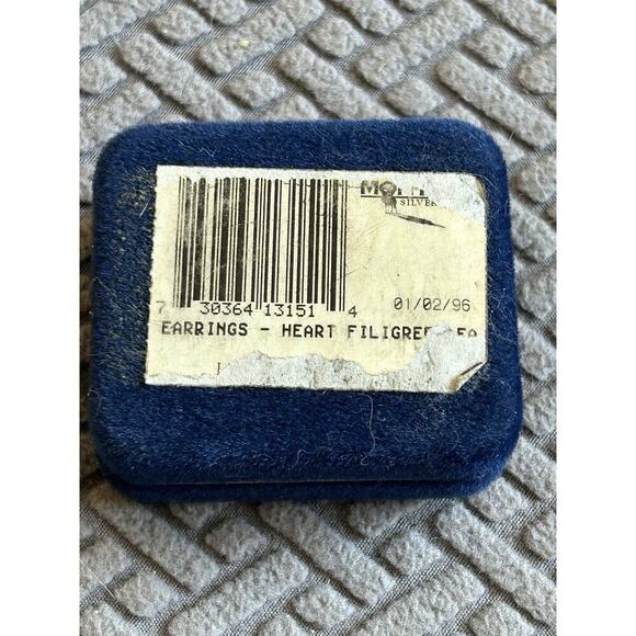 Vintage Montana Silversmiths Heart Filigree Stud Earrings In Box Western Boho - Picture 4 of 6